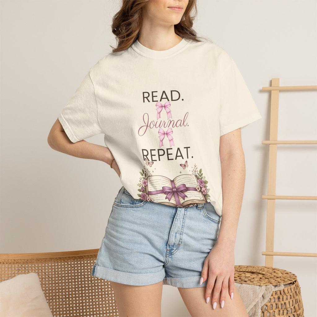 Floral Booklover Tee | Read Journal Repeat Book Lover T-Shirt