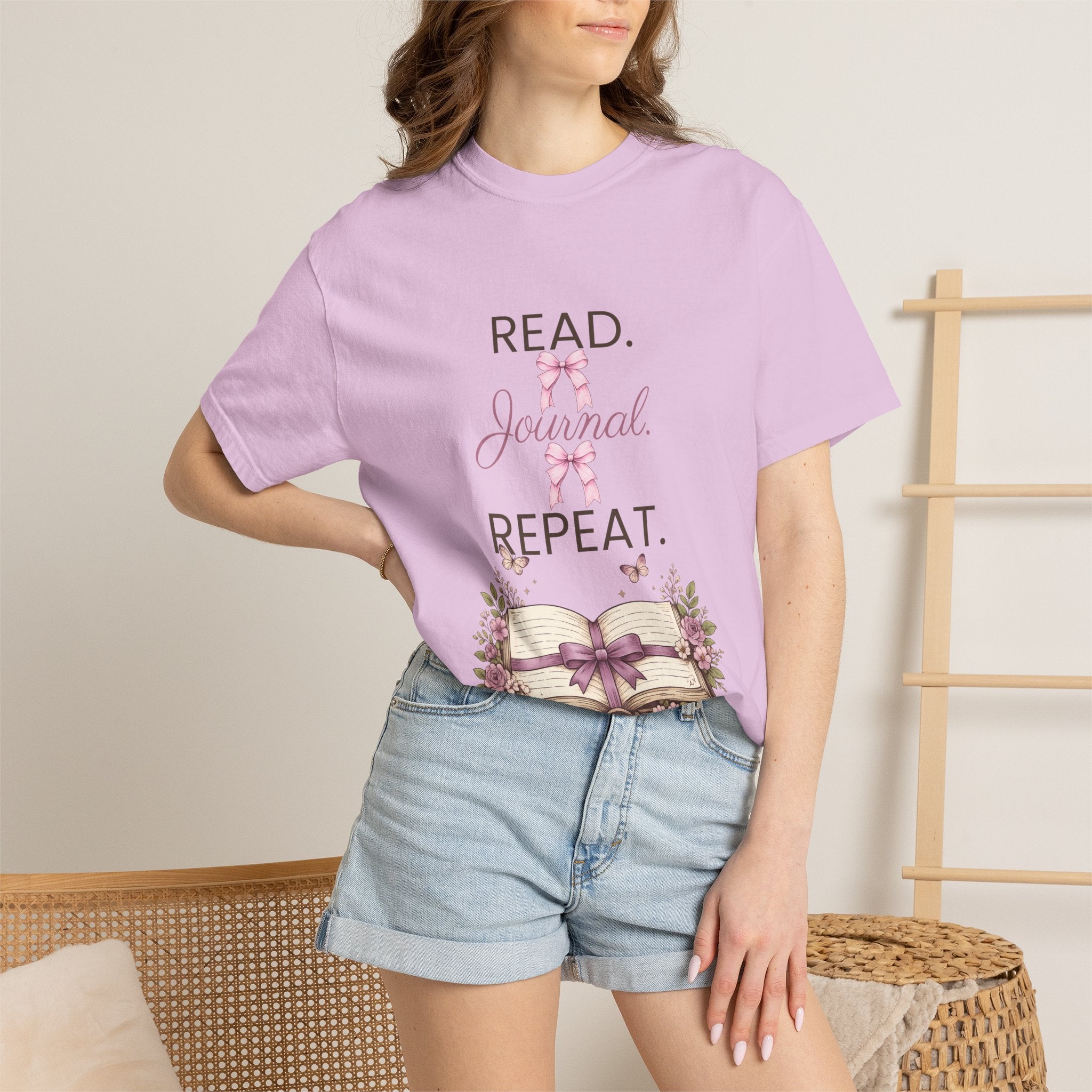 Floral Booklover Tee | Read Journal Repeat Book Lover T-Shirt