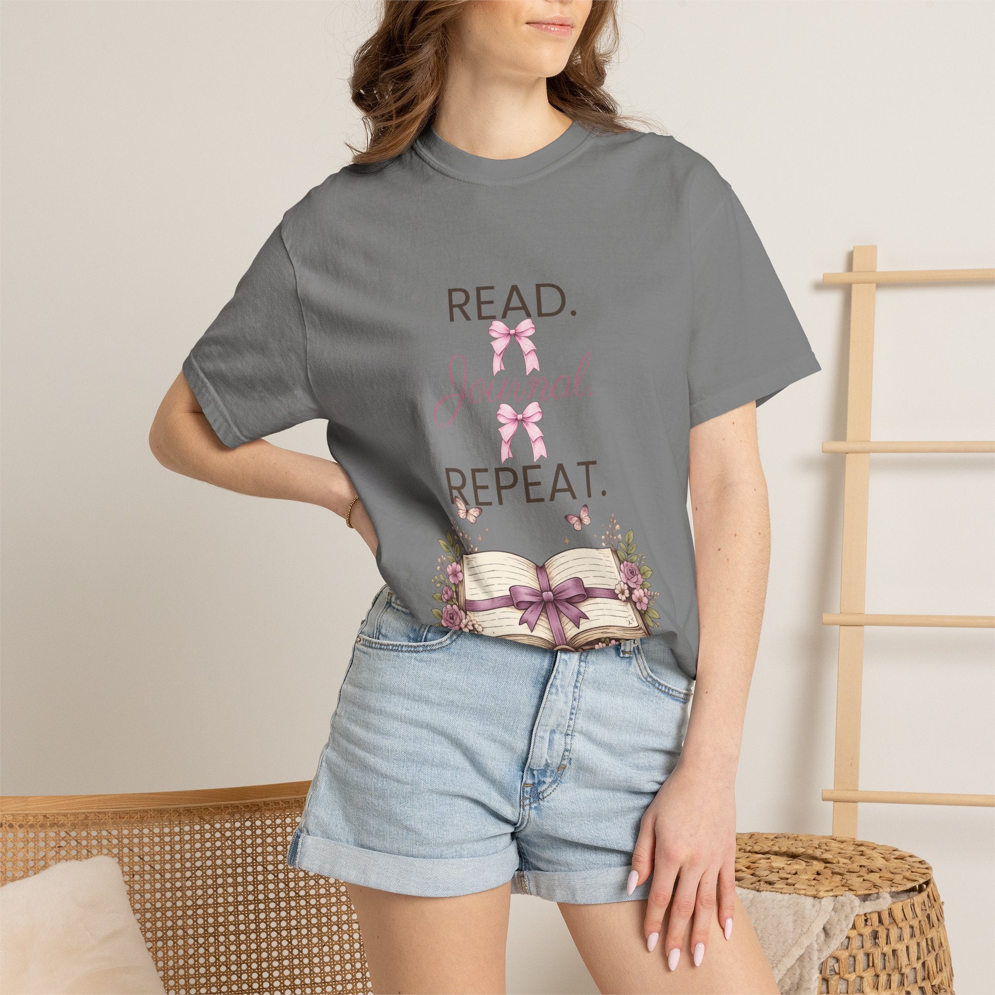 Floral Booklover Tee | Read Journal Repeat Book Lover T-Shirt
