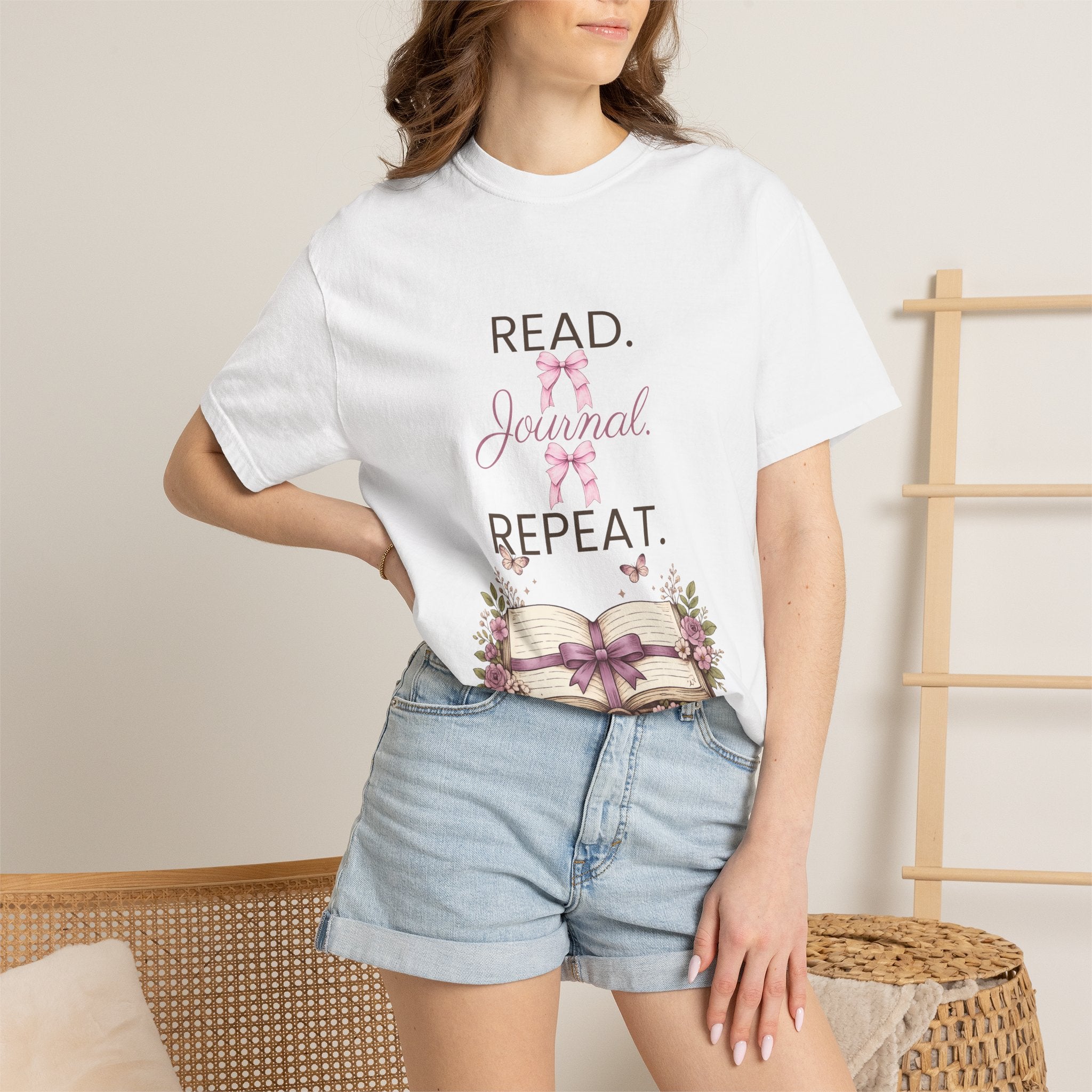 Floral Booklover Tee | Read Journal Repeat Book Lover T-Shirt