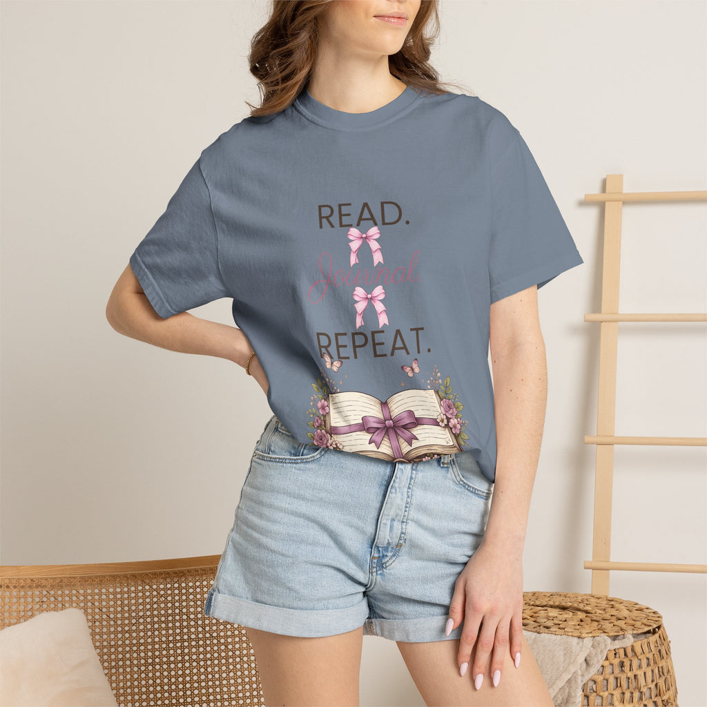Floral Booklover Tee | Read Journal Repeat Book Lover T-Shirt