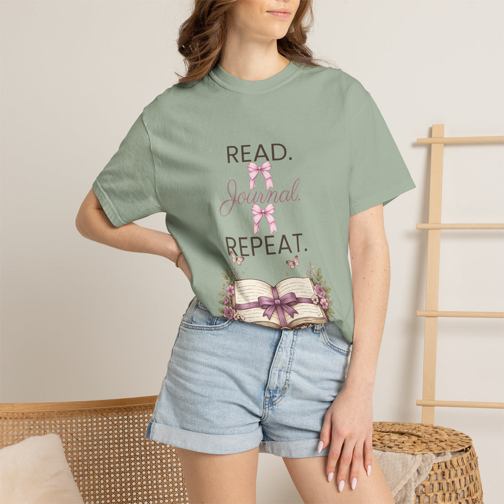 Floral Booklover Tee | Read Journal Repeat Book Lover T-Shirt
