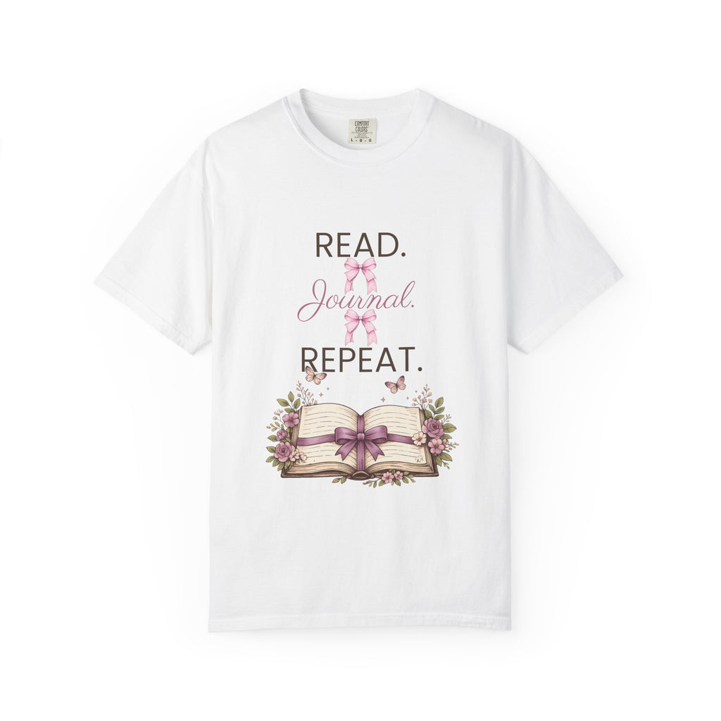 Floral Booklover Tee | Read Journal Repeat Book Lover T-Shirt