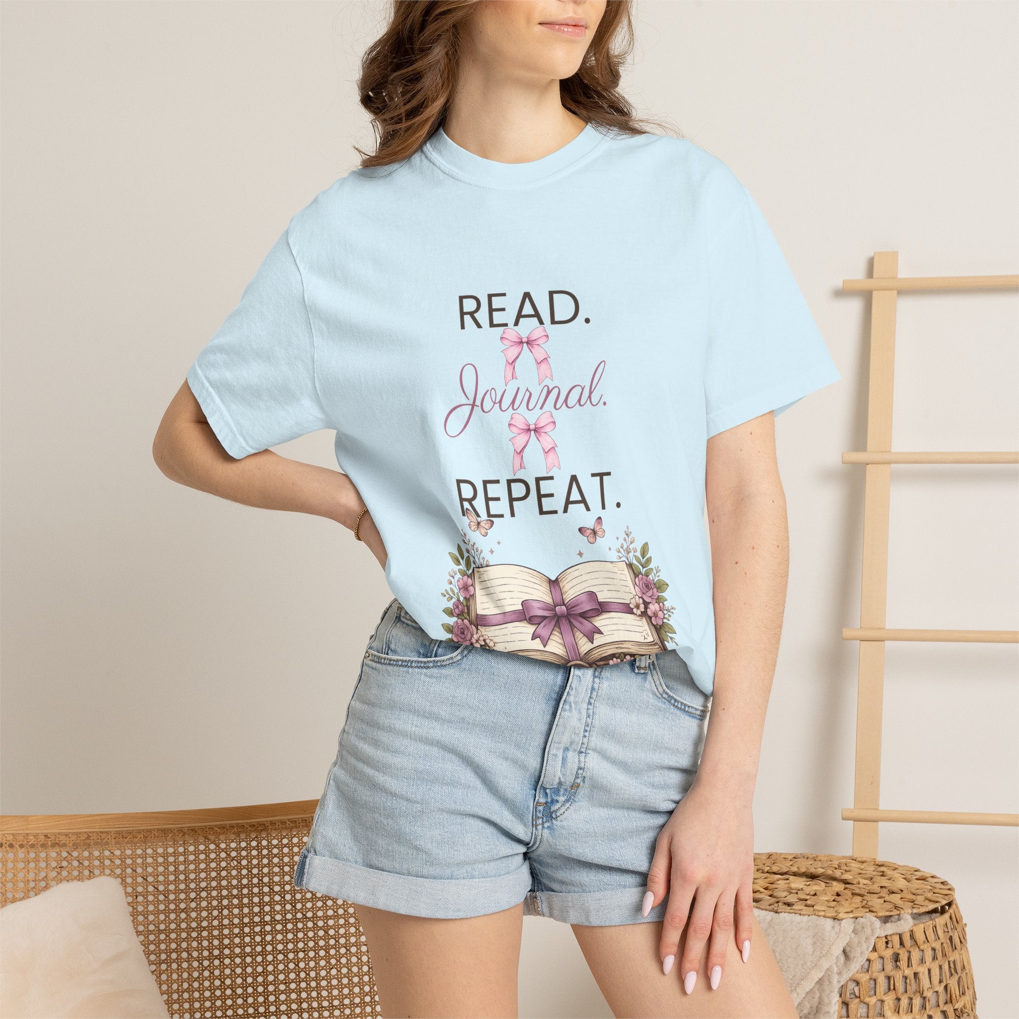 Floral Booklover Tee | Read Journal Repeat Book Lover T-Shirt