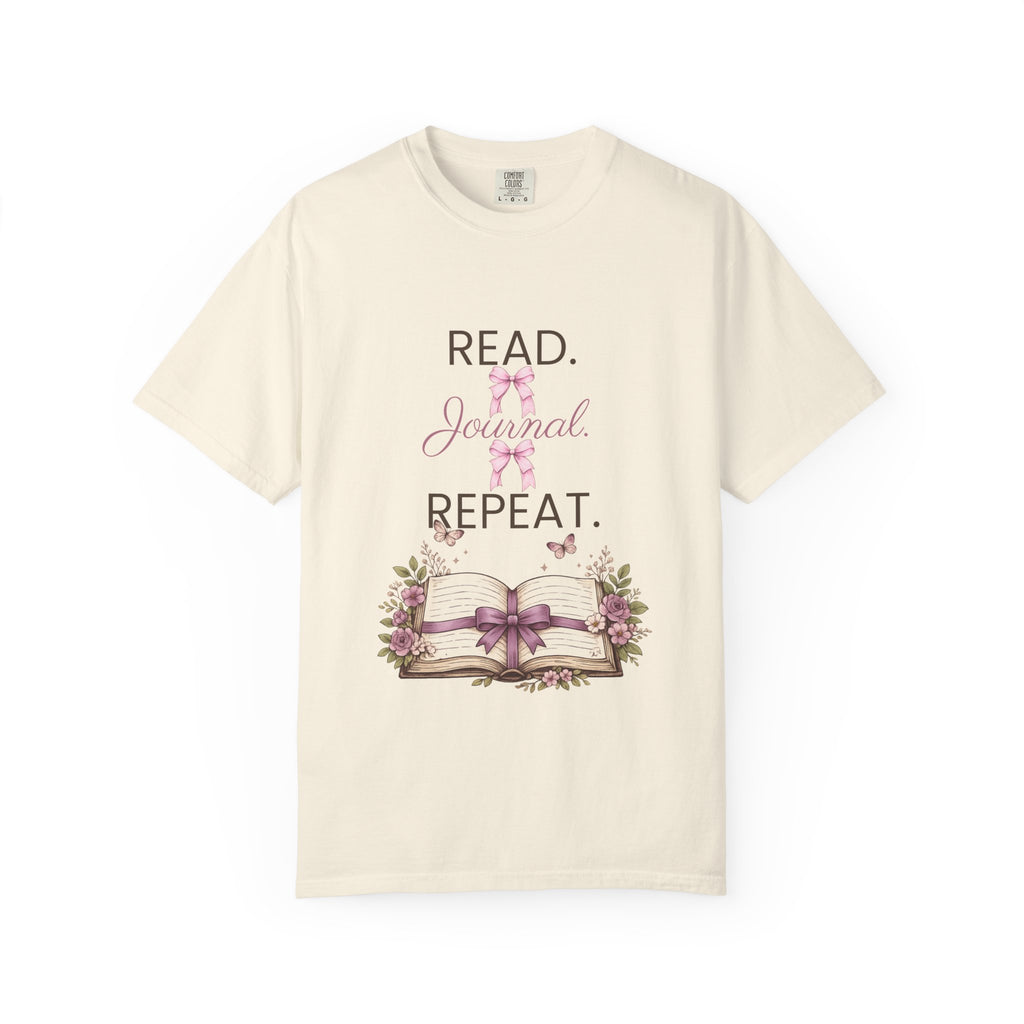 Floral Booklover Tee | Read Journal Repeat Book Lover T-Shirt