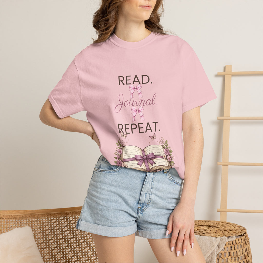 Floral Booklover Tee | Read Journal Repeat Book Lover T-Shirt