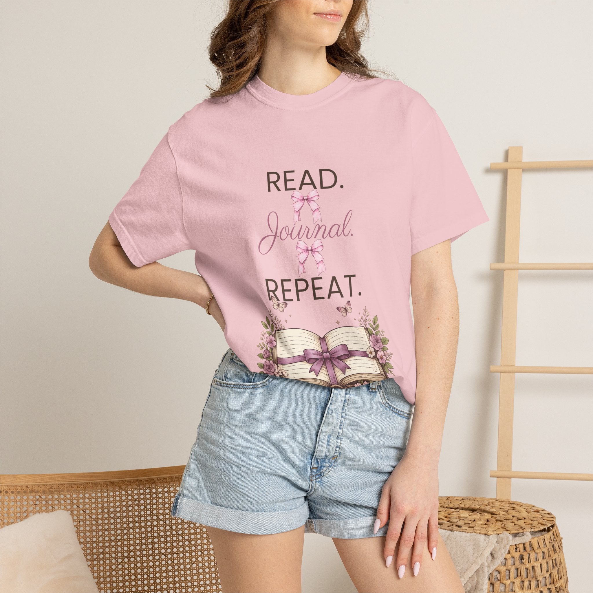 Floral Booklover Tee | Read Journal Repeat Book Lover T-Shirt