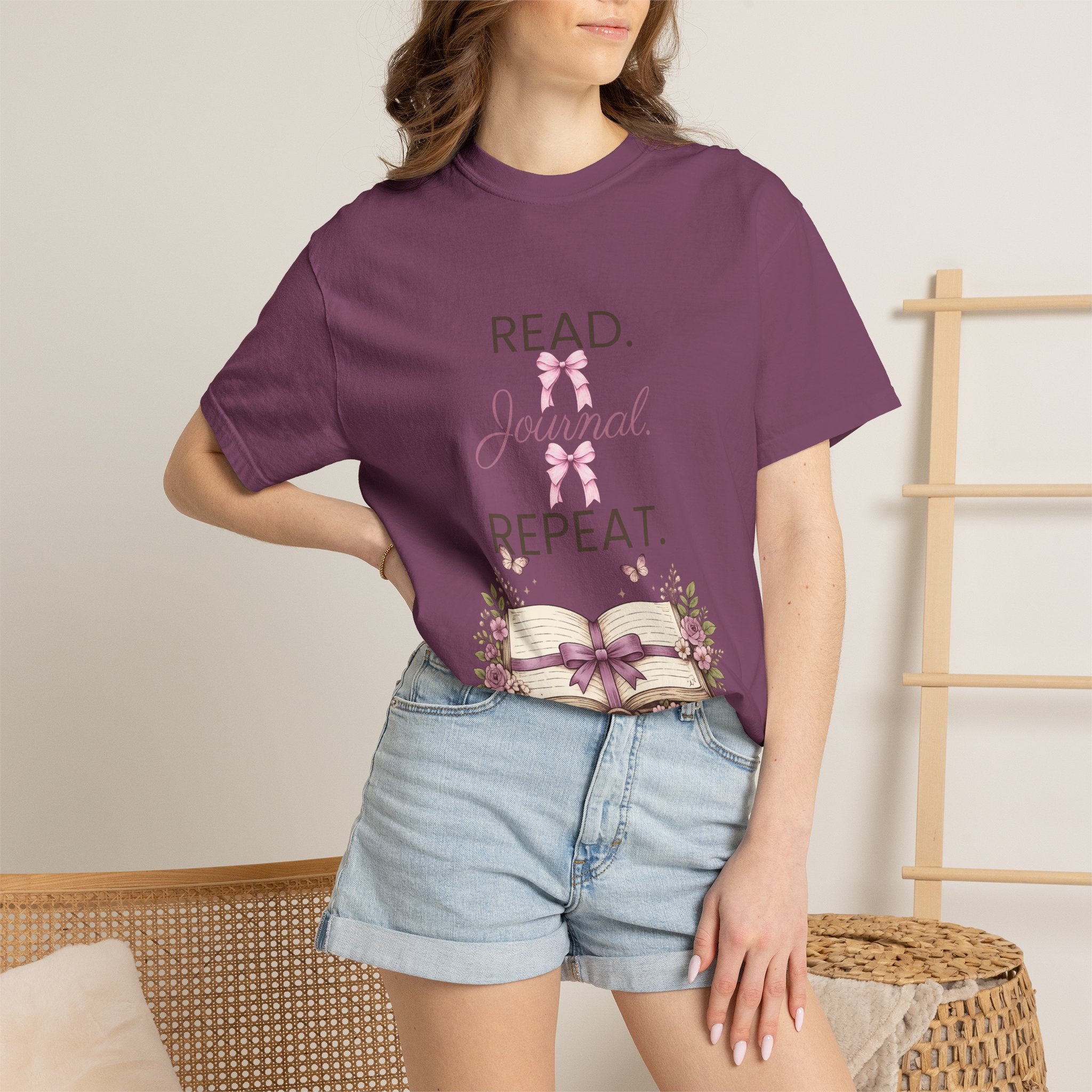 Floral Booklover Tee | Read Journal Repeat Book Lover T-Shirt