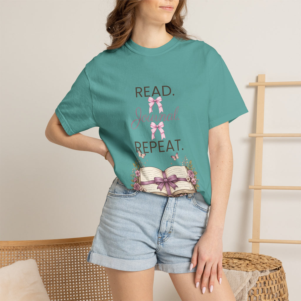 Floral Booklover Tee | Read Journal Repeat Book Lover T-Shirt