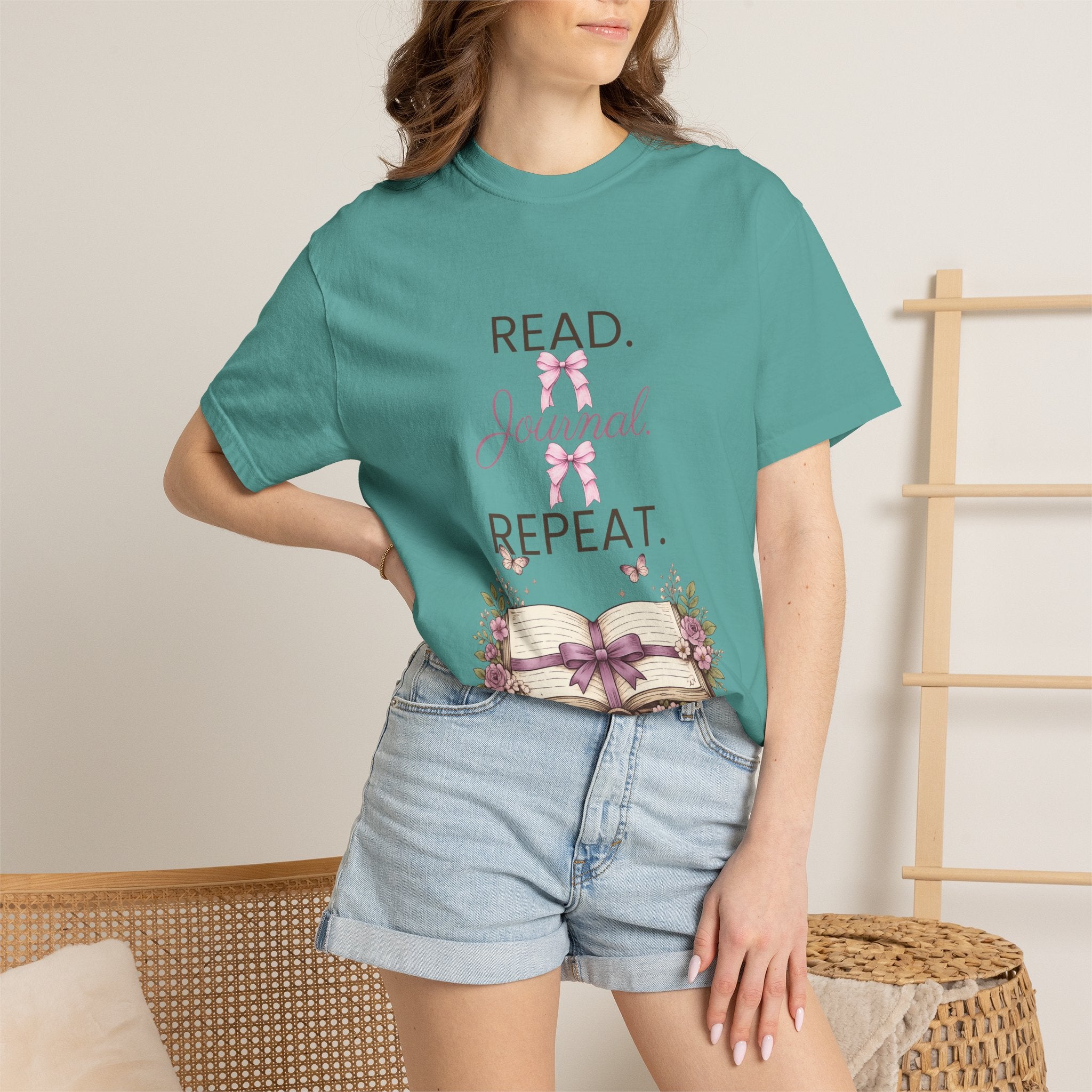 Floral Booklover Tee | Read Journal Repeat Book Lover T-Shirt