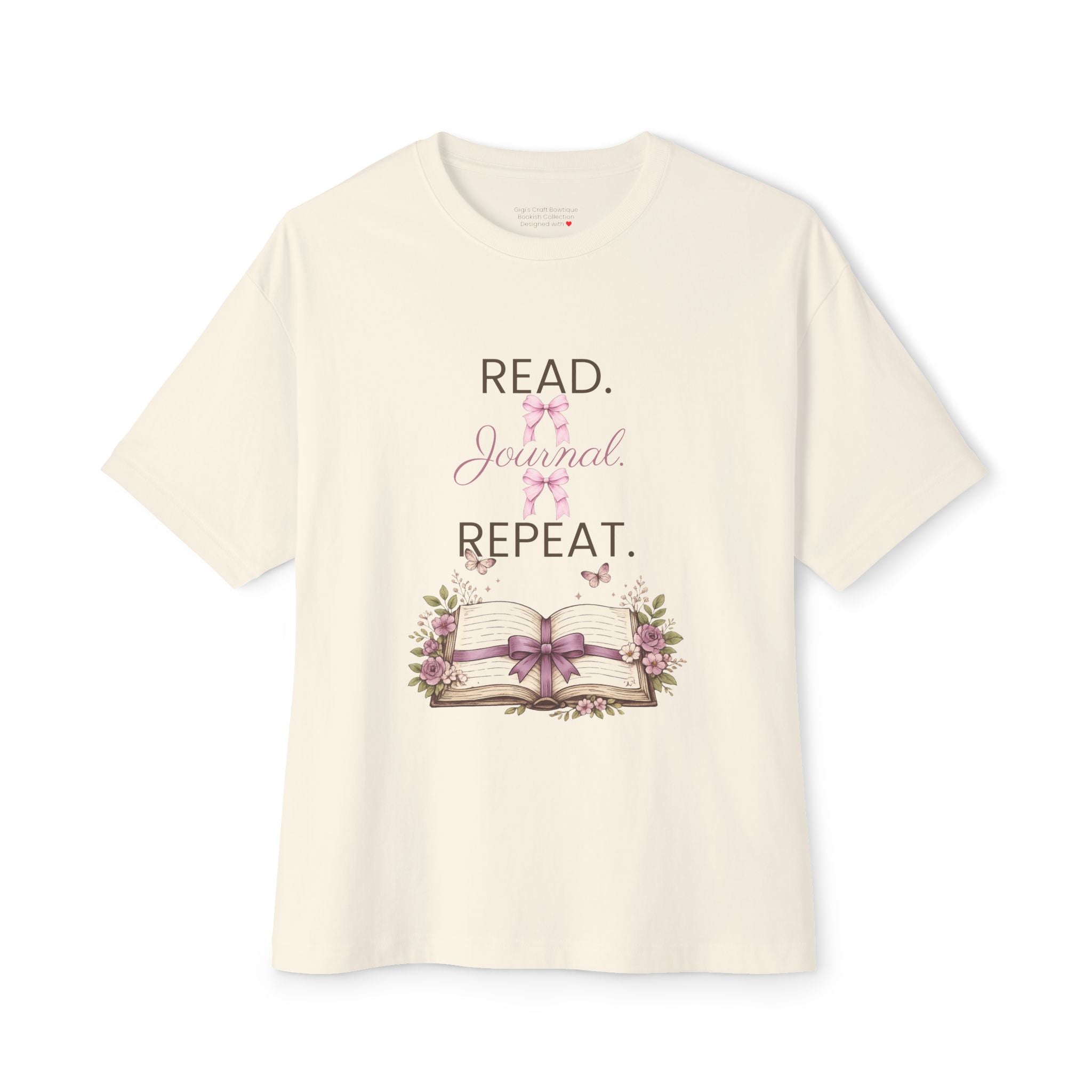 Read Journal Repeat Boxy Tee | Bookish Gift for Book Lovers