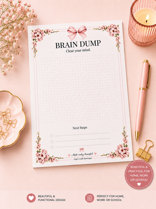 Coquette Bows Notepad Collection | Handmade Tear-Off Planner & Notes Portfolio