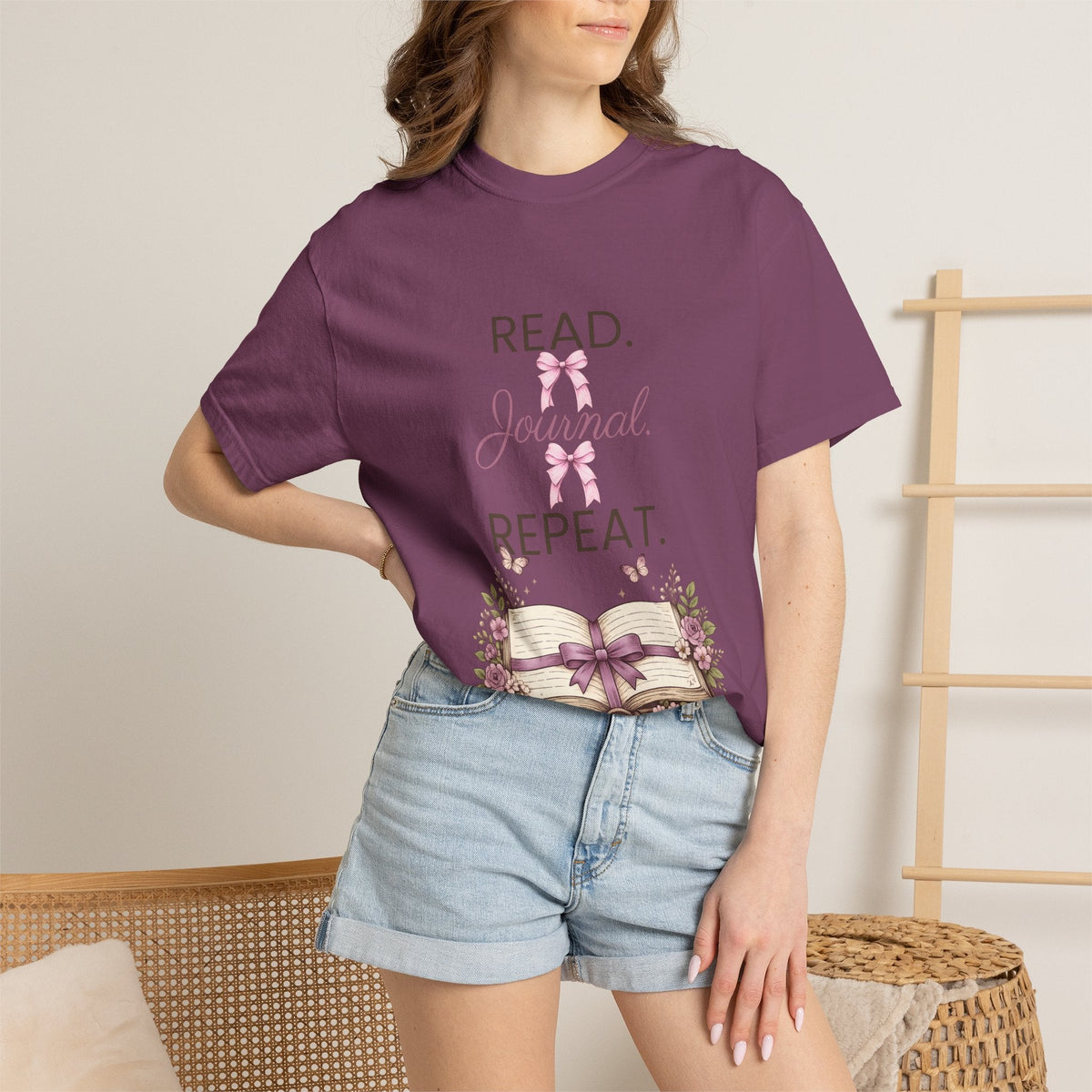 Floral Booklover Tee | Read Journal Repeat Book Lover T-Shirt - Gigi’s Craft Bowtique