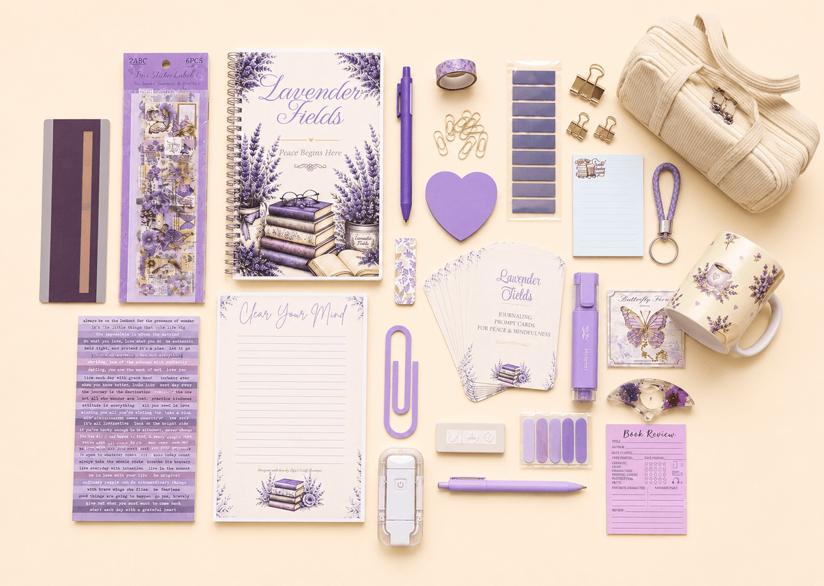 Lavender Fields Journal Gift Box - Gigi’s Craft Bowtique