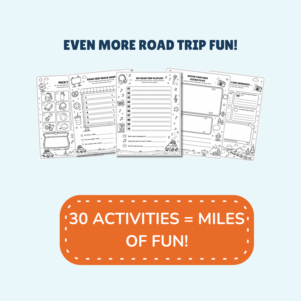 Road Trip Activity Book for Kids Ages 6 - 10 | 30 Printable Activities | Printable PDF - Gigi’s Craft Bowtique