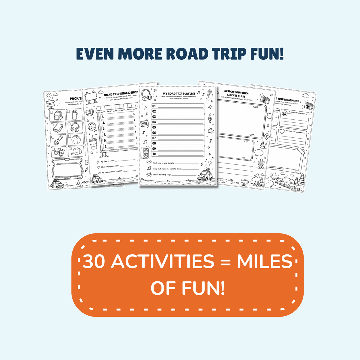 Road Trip Activity Book for Kids Ages 6 - 10 | 30 Printable Activities | Printable PDF - Gigi’s Craft Bowtique