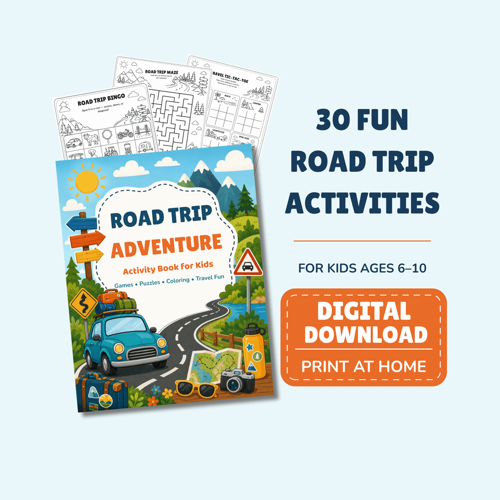Road Trip Activity Book for Kids Ages 6 - 10 | 30 Printable Activities | Printable PDF - Gigi’s Craft Bowtique