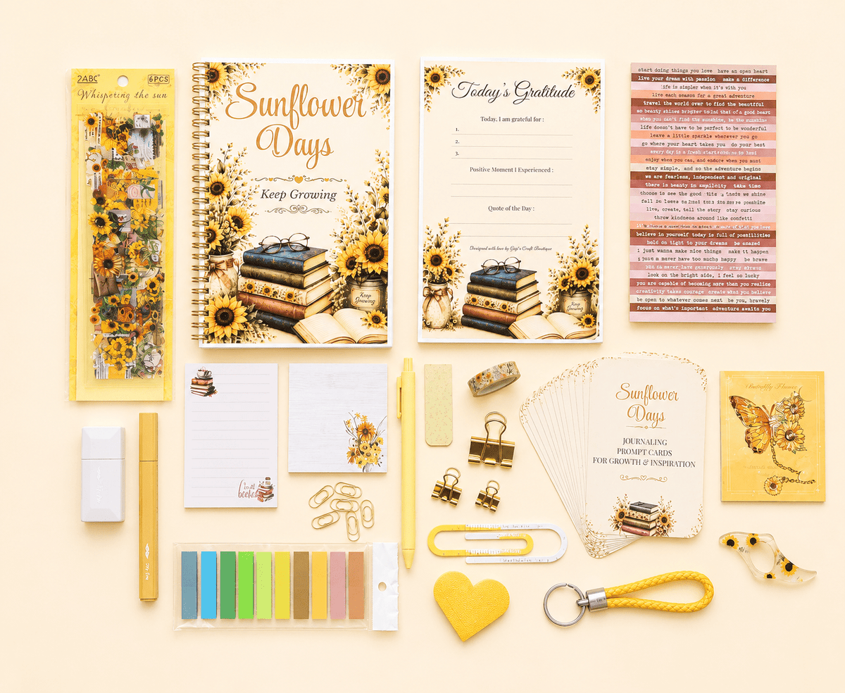 Sunflower Days Journal Gift Box - Gigi’s Craft Bowtique